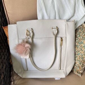 Banana Republic cream- blush leather hobo purse